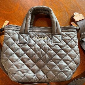 MZ Wallace Quilted Crossbody Bag in Gray